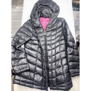 Calvin Klein Packable Lightweight Premium Down Jacket Hooded Black Puffer Medium